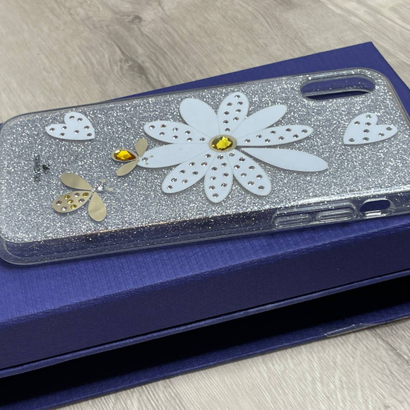 Swarovski Eternal Flower  Heart Bee Print Iphone  XS Max Case - Picture 7 of 8